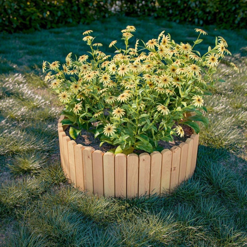 Gard de gradina decorativ din lemn, natur, 200x30 cm