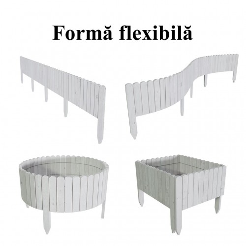 Gard de gradina decorativ din lemn, alb, 200x30 cm