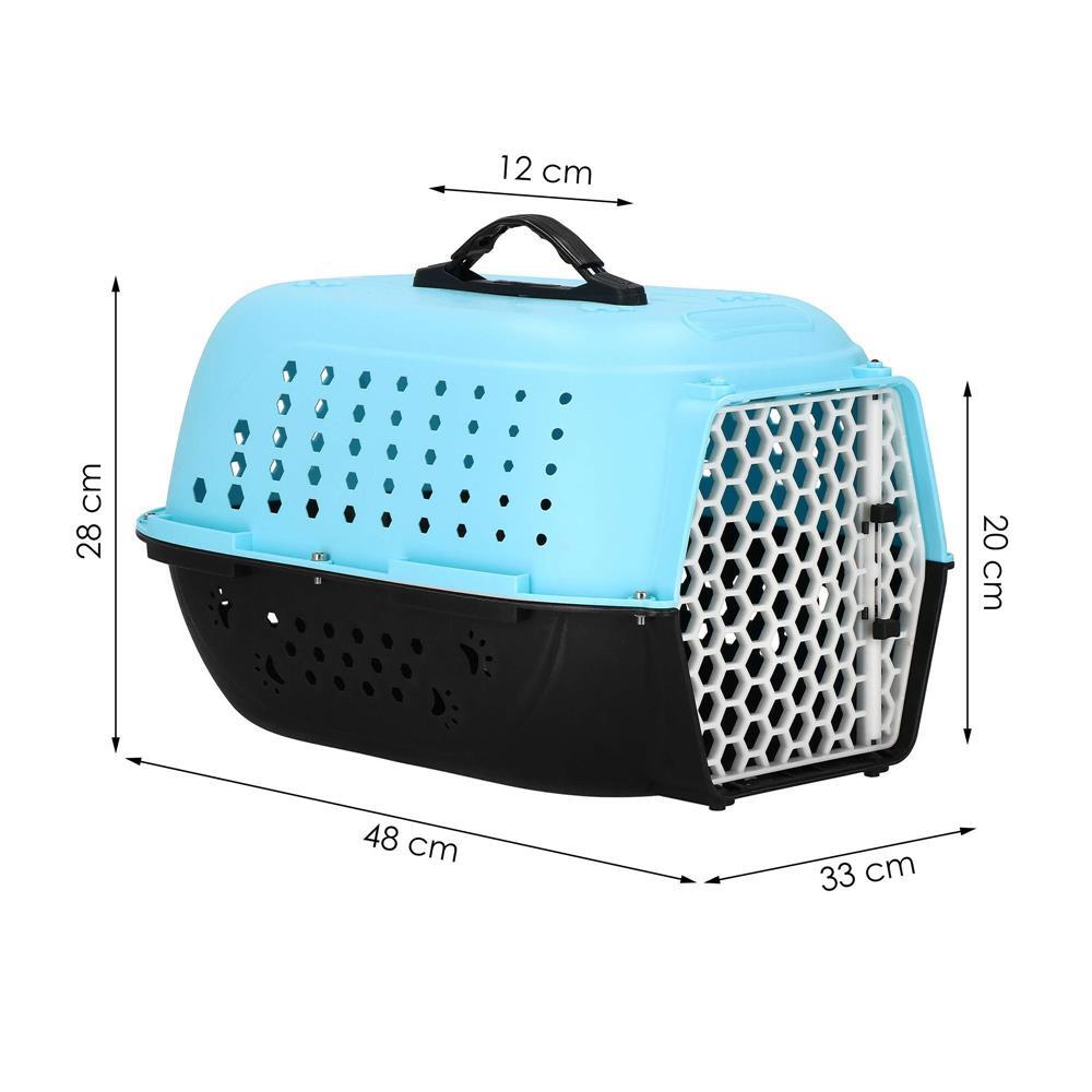 Geanta pentru transport caine/pisica, Springos, albastru si negru, plastic, max 7 kg, 48x33x28 cm Geanta pentru transport caine/pisica, Springos, albastru si negru, plastic, max 7 kg, 48x33x28 cm