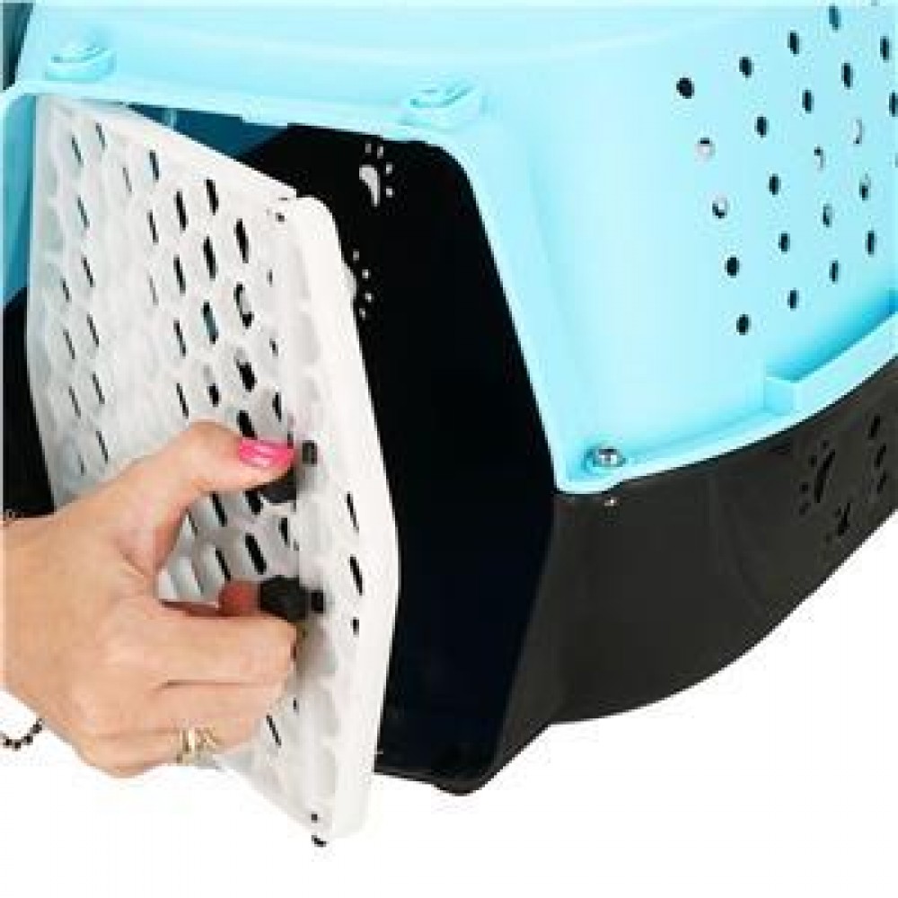 Geanta pentru transport caine/pisica, Springos, albastru si negru, plastic, max 7 kg, 48x33x28 cm Geanta pentru transport caine/pisica, Springos, albastru si negru, plastic, max 7 kg, 48x33x28 cm