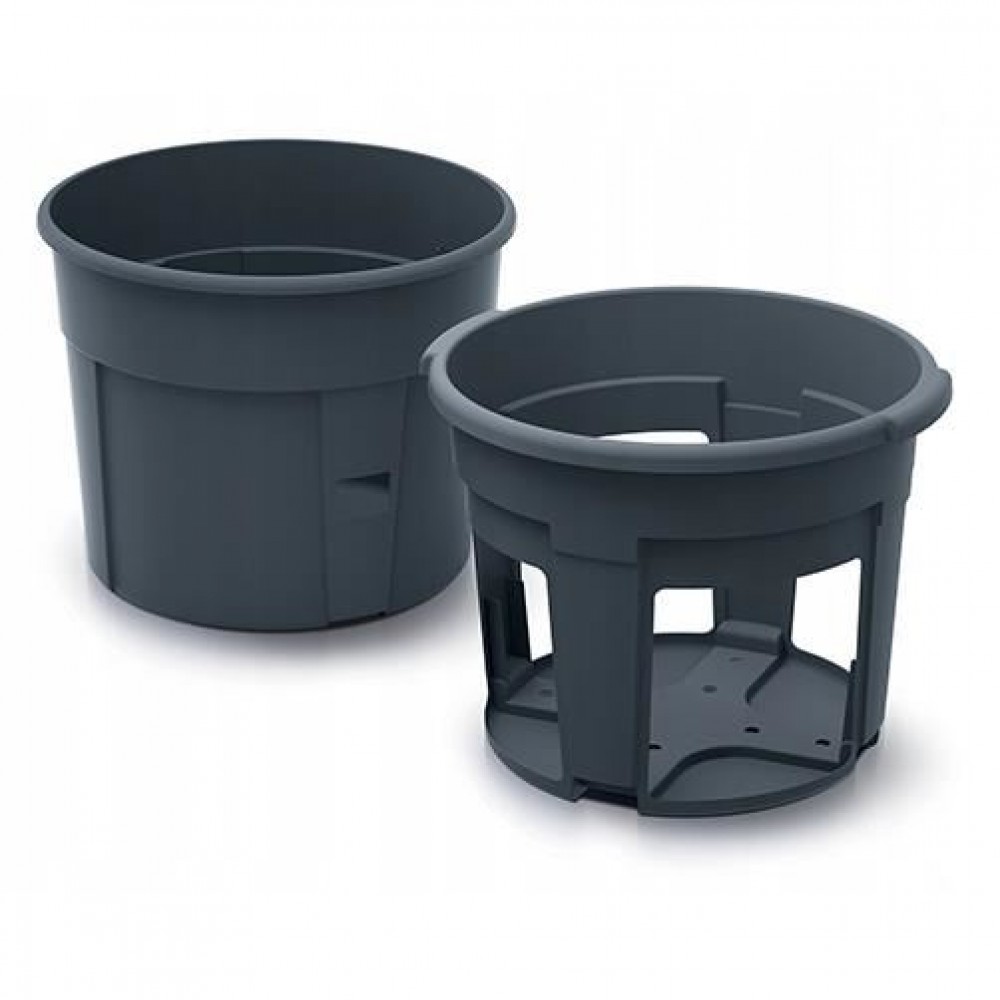 Ghiveci decorativ pentru rosii, rotund, antracit, 39.2x31.5x153 cm, Tomato Grower