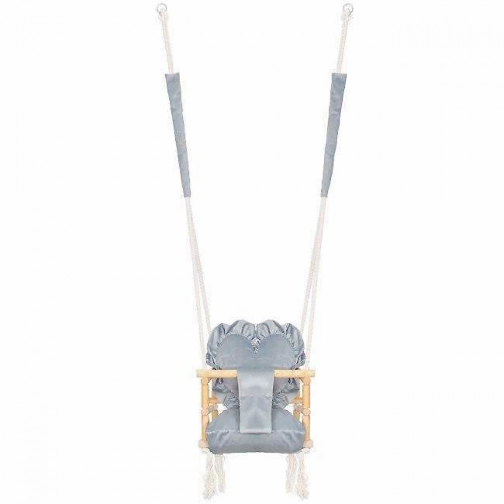 Leagan pentru copii, lemn, perna inima albastru deschis, 33.4x34.5x25 cm, Springos Leagan pentru copii, lemn, perna inima albastru deschis, 33.4x34.5x25 cm, Springos
