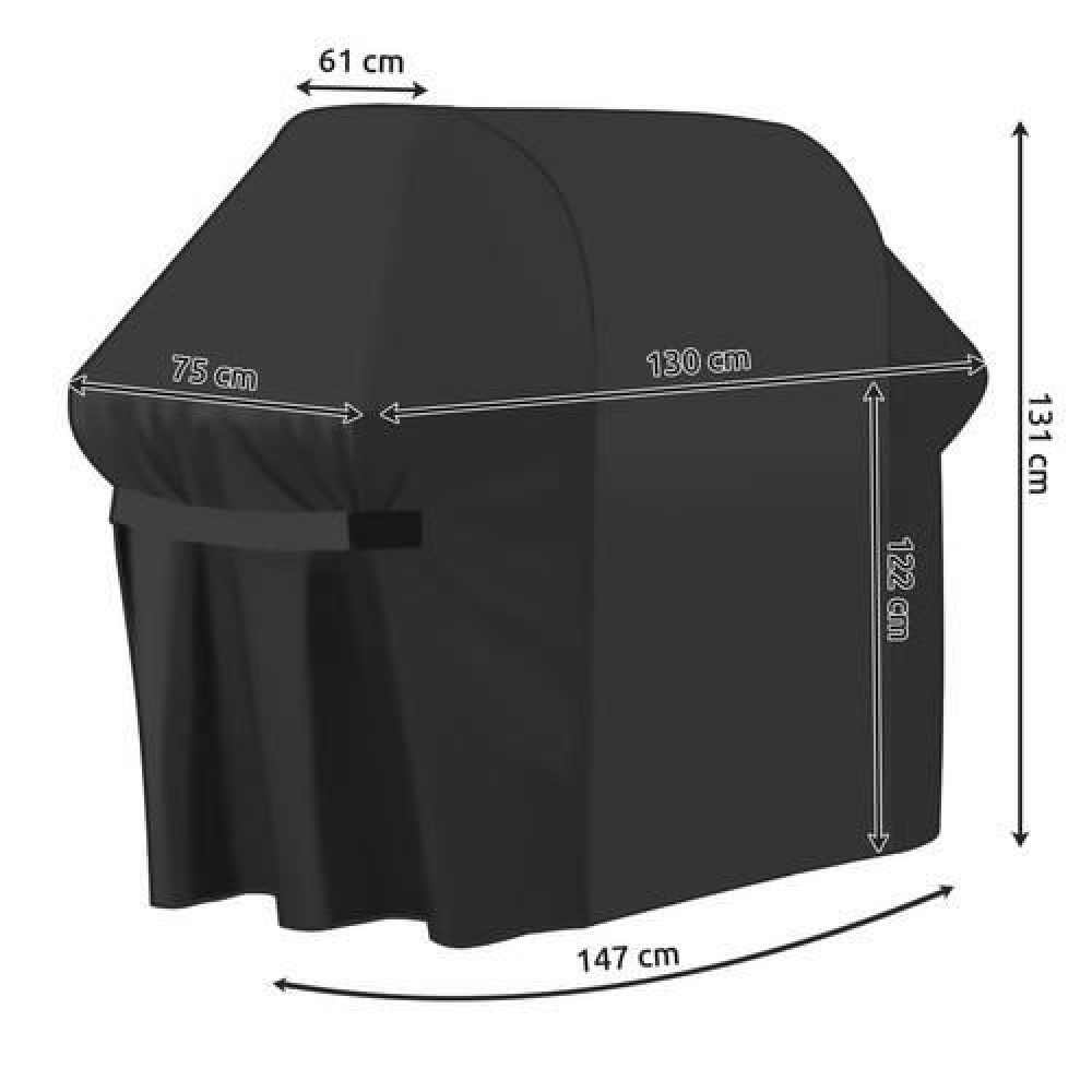 Husa protectie gratar gradina, dreptunghiular, impermeabila, neagra, 130x75x131 cm