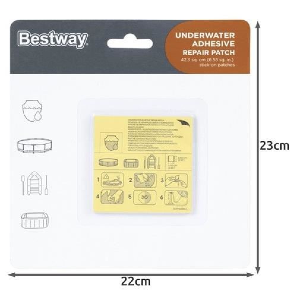 Kit reparare piscine, plasture, set 10 buc, 6.5x6.5 cm, Bestway