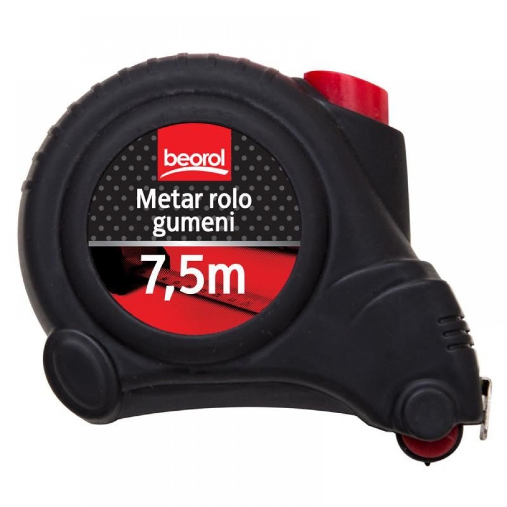 Ruleta autostop 7.5 m, cu rola cauciuc, Beorol