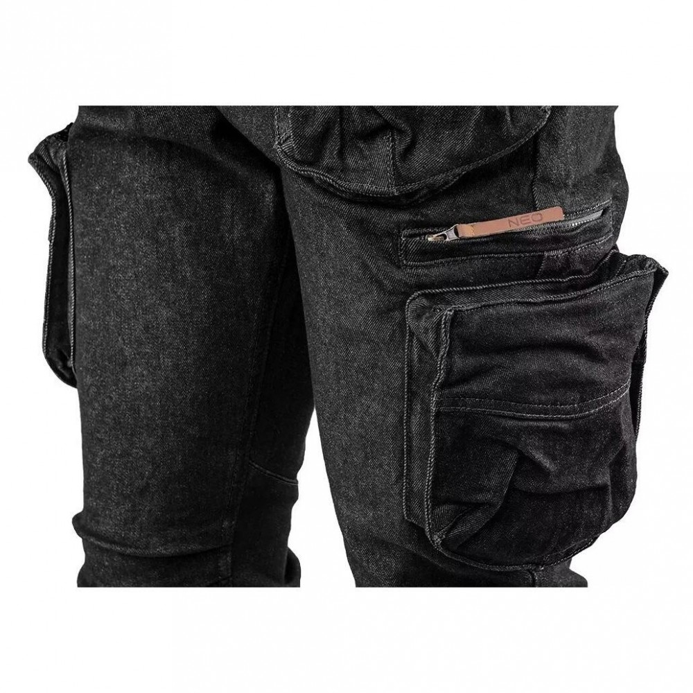 Pantaloni de lucru cu 5 buzunare, model DENIM, negru, marime M, NEO
