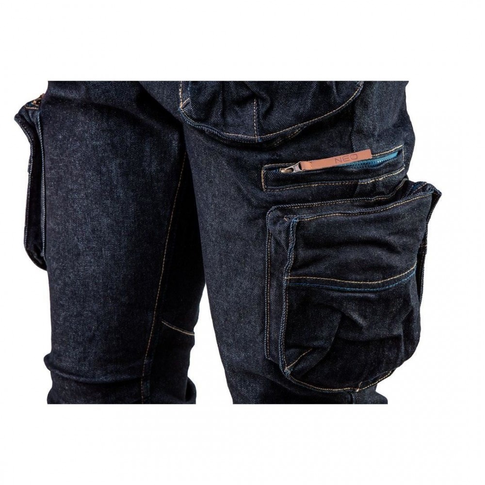 Pantaloni de lucru tip blugi cu 5 buzunare, model Denim, marimea XL/54, NEO