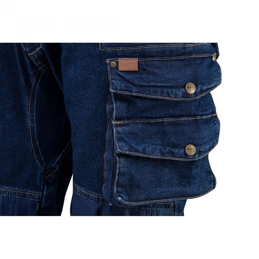 Pantaloni de lucru tip blugi, cu intariri pentru genunchi, model Denim, marimea XS/46, NEO