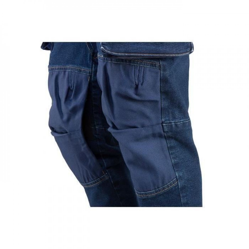 Pantaloni de lucru tip blugi, cu intariri pentru genunchi, model Denim, marimea XS/46, NEO