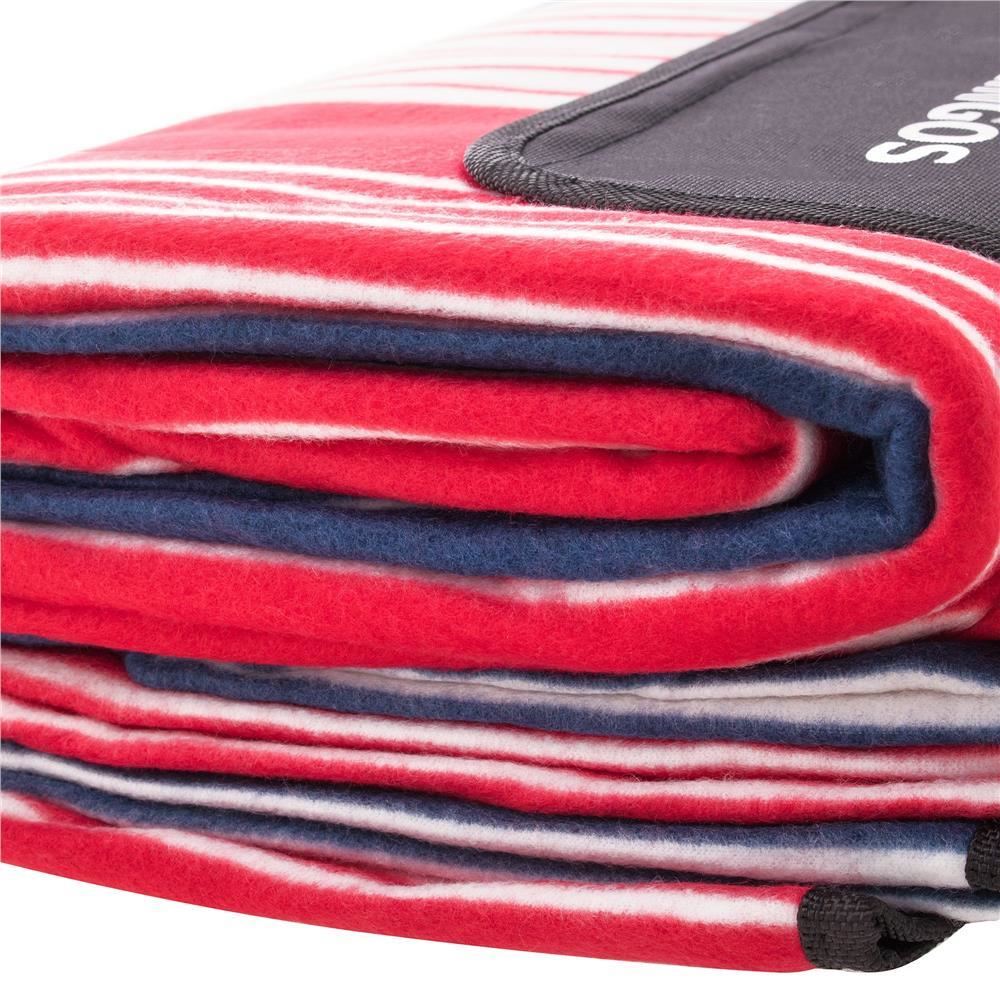 Patura picnic, model cu dungi, rosu, 200x200 cm, Springos