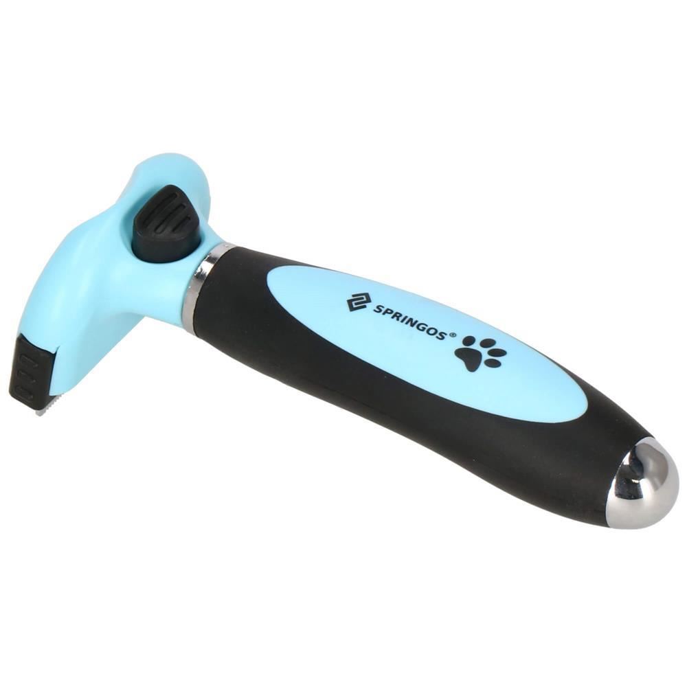 Perie, trimmer, ingrijire caini si pisici, autocuratare, albastru si negru, 5 cm, Springos Perie, trimmer, ingrijire caini si pisici, autocuratare, albastru si negru, 5 cm, Springos