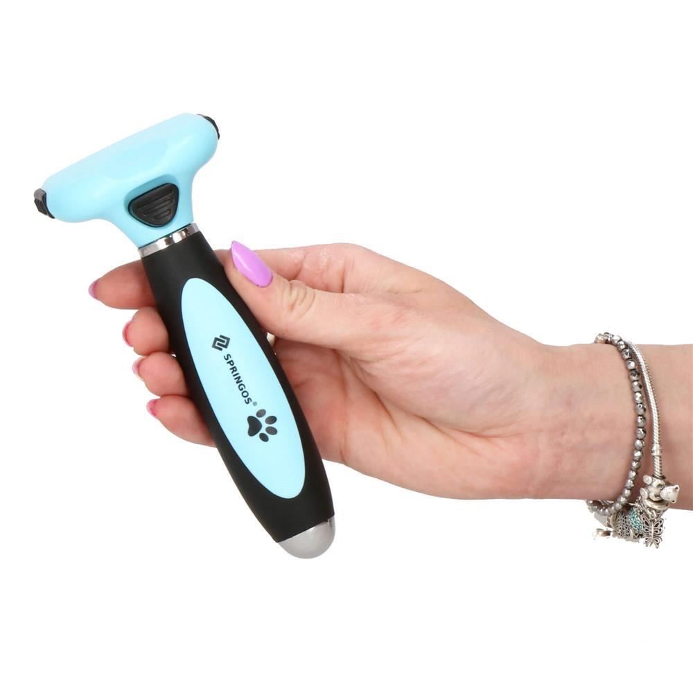 Perie, trimmer, ingrijire caini si pisici, autocuratare, albastru si negru, 5 cm, Springos Perie, trimmer, ingrijire caini si pisici, autocuratare, albastru si negru, 5 cm, Springos