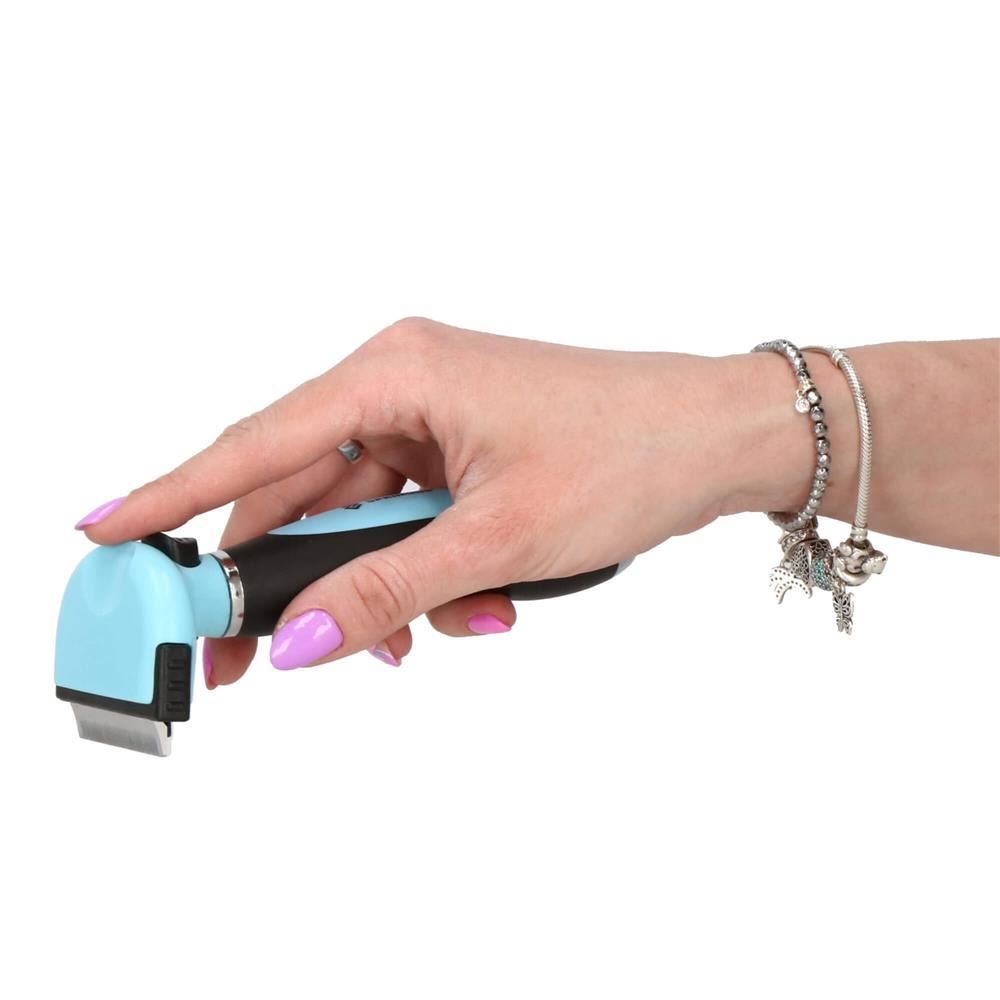 Perie, trimmer, ingrijire caini si pisici, autocuratare, albastru si negru, 5 cm, Springos Perie, trimmer, ingrijire caini si pisici, autocuratare, albastru si negru, 5 cm, Springos
