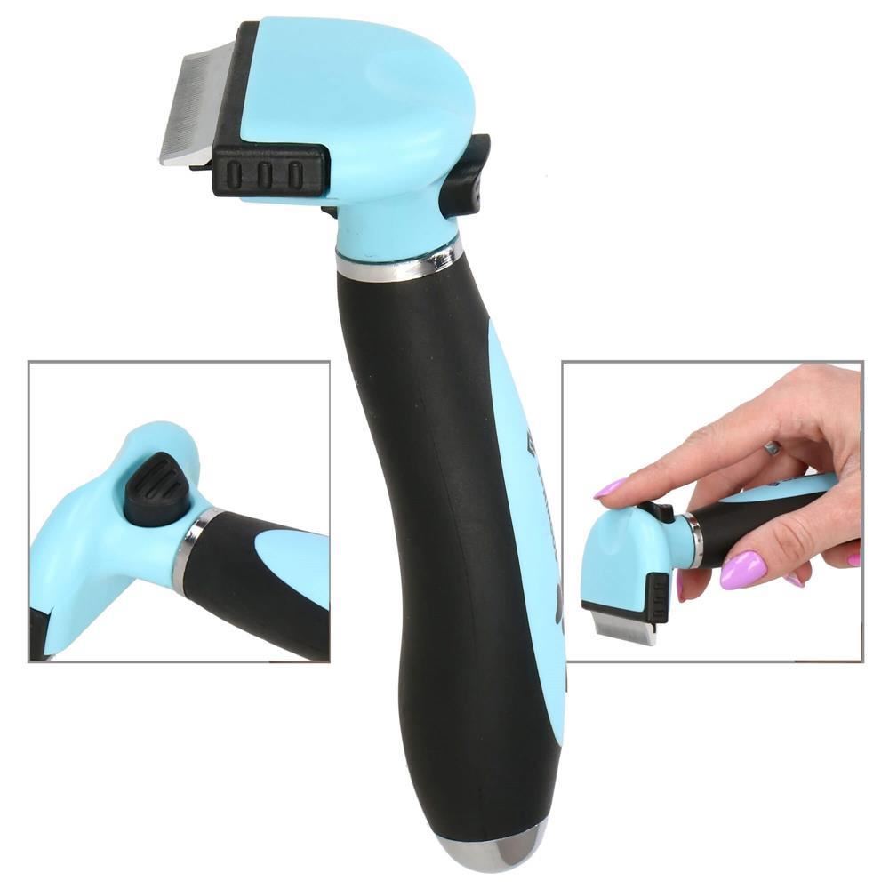 Perie, trimmer, ingrijire caini si pisici, autocuratare, albastru si negru, 5 cm, Springos Perie, trimmer, ingrijire caini si pisici, autocuratare, albastru si negru, 5 cm, Springos