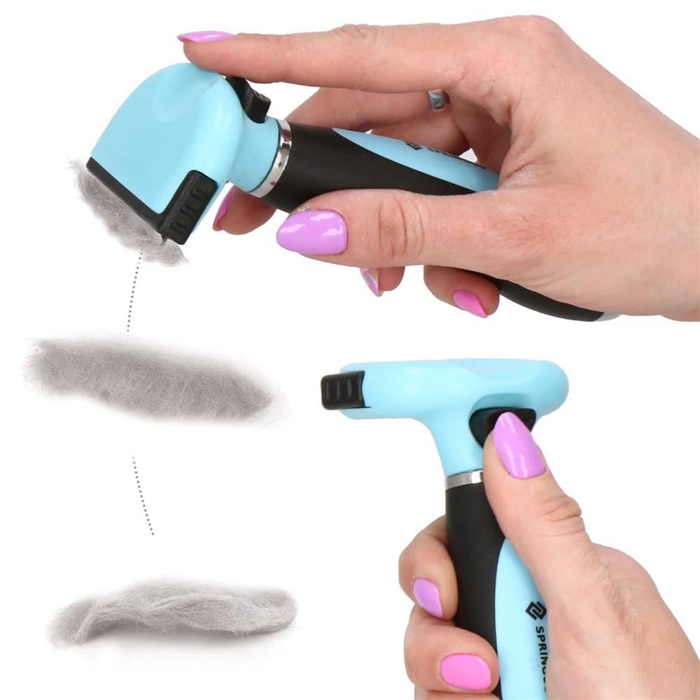 Perie, trimmer, ingrijire caini si pisici, autocuratare, albastru si negru, 5 cm, Springos Perie, trimmer, ingrijire caini si pisici, autocuratare, albastru si negru, 5 cm, Springos