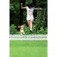 Gard de gradina decorativ, din plastic, alb, set 7 buc, 3.2 m x 35 cm