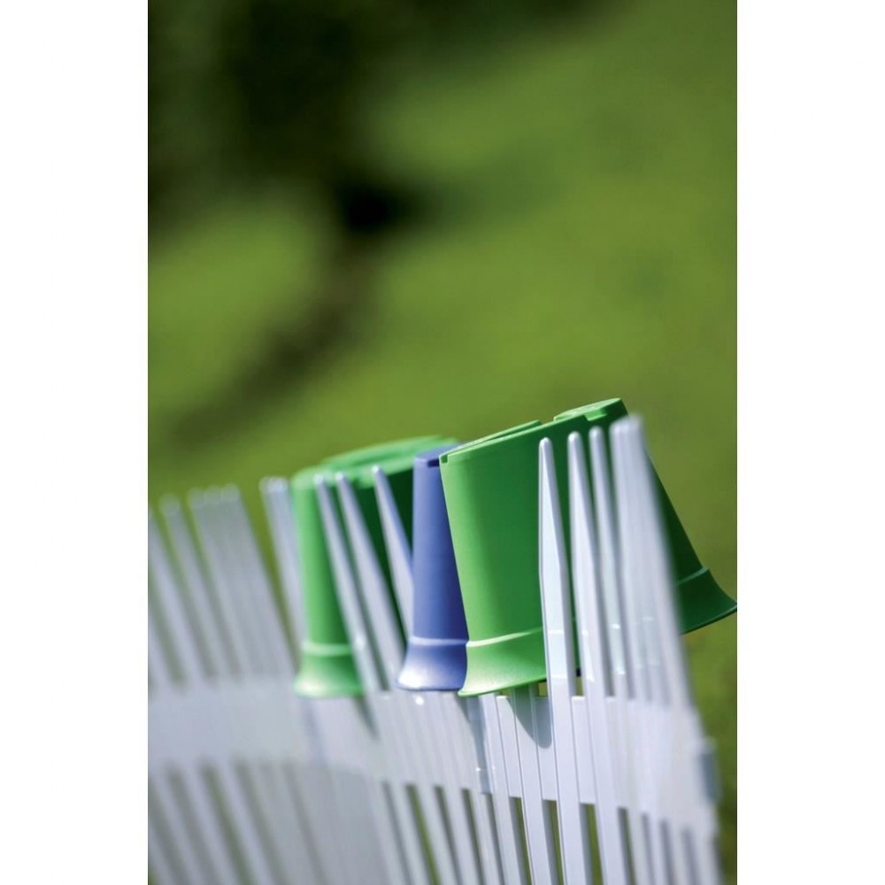 Gard de gradina decorativ, din plastic, alb, set 7 buc, 3.2 m x 35 cm