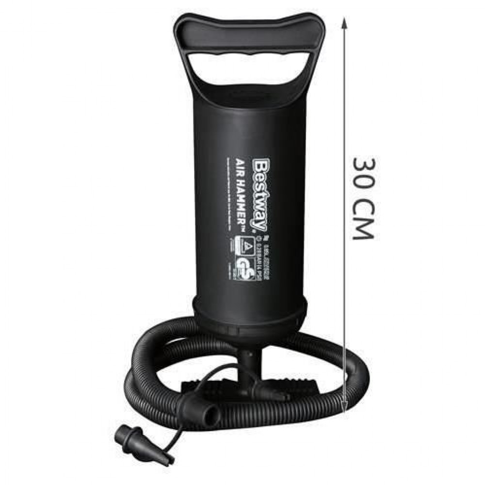 Pompa aer manuala pentru saltele si piscina gonflabila, cu 3 varfuri, 30 cm, Bestway Pompa aer manuala pentru saltele si piscina gonflabila, cu 3 varfuri, 30 cm, Bestway