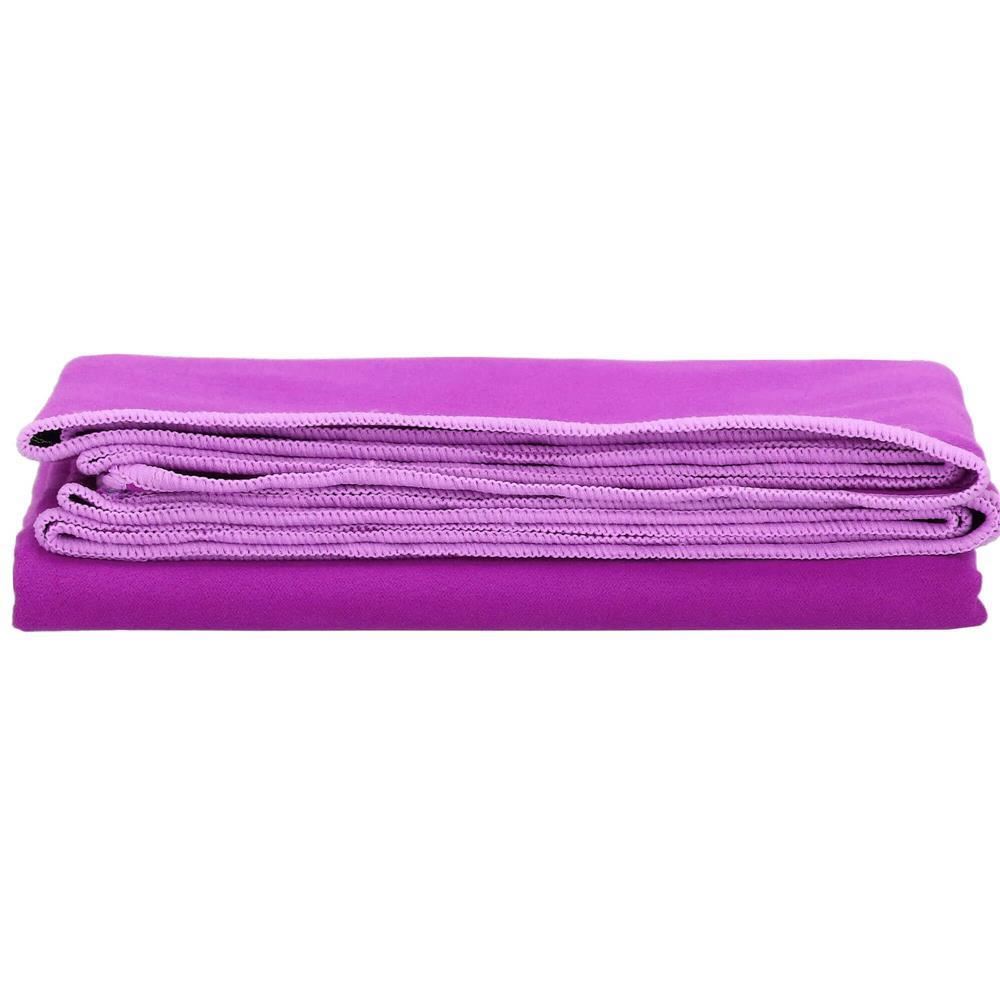 Prosop de plaja cu uscare rapida, microfibra, violet, 150x75 cm, Springos