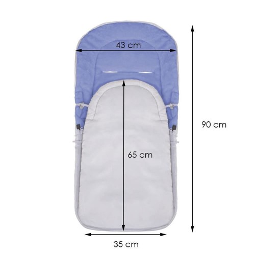 Sac de dormit pentru copii, bebelusi, cu husa, gri si albastru, 90x43/35 cm, Springos Sac de dormit pentru copii, bebelusi, cu husa, gri si albastru, 90x43/35 cm, Springos