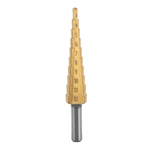 Burghie in trepte, set 7 buc, 4-12.4 mm, Graphite Burghie in trepte, set 7 buc, 4-12.4 mm, Graphite