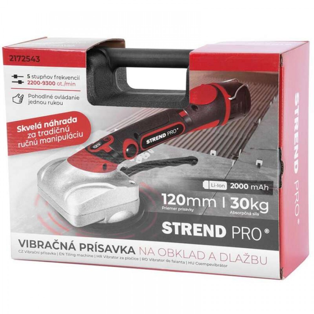 Vibrator pentru gresie si faianta, cu acumulator 2.2 Ah, incarcator 12V, 120 W, cu ventuza, max 30 kg, Strend Pro Vibrator pentru gresie si faianta, cu acumulator 2.2 Ah, incarcator 12V, 120 W, cu ventuza, max 30 kg, Strend Pro