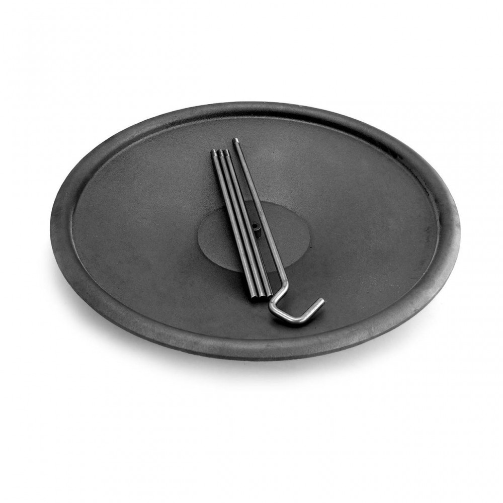 Disc pentru gratar, fonta, tip grill, cu picioare si agatator, 50 cm, Barbeque 