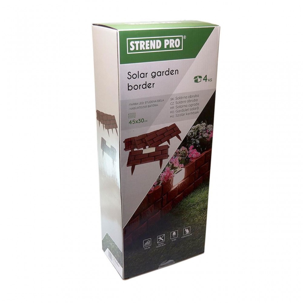 Gard de gradina decorativ, cu iluminare solara, set 4 buc, 42x29 cm