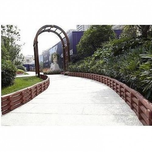 Gard ornamental de gradina, panou din plastic, maro, 44x31 cm