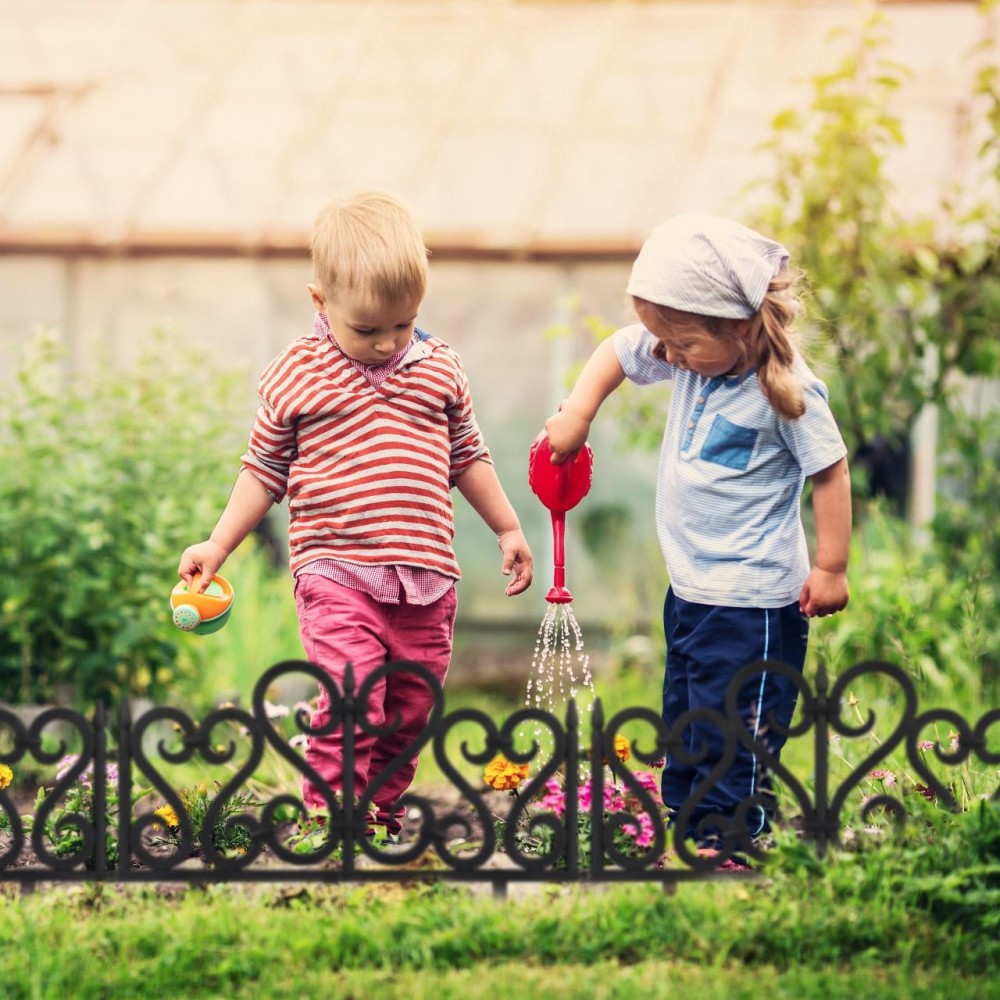 Gard de gradina, plastic negru, set 4 buc, 59.5x37 cm Gard de gradina, plastic negru, set 4 buc, 59.5x37 cm