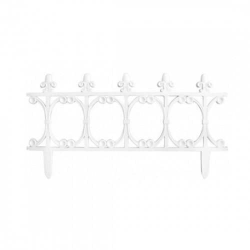 Gard de gradina decorativ, din plastic, alb, 64x34 cm