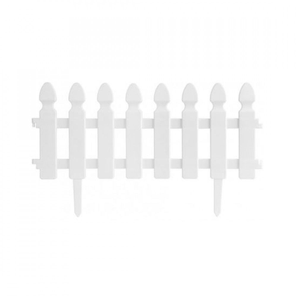 Gard de gradina decorativ, plastic, alb, set 4 buc, 50x30 cm