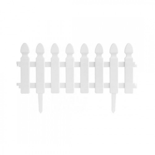 Gard de gradina decorativ, plastic, alb, set 4 buc, 50x30 cm