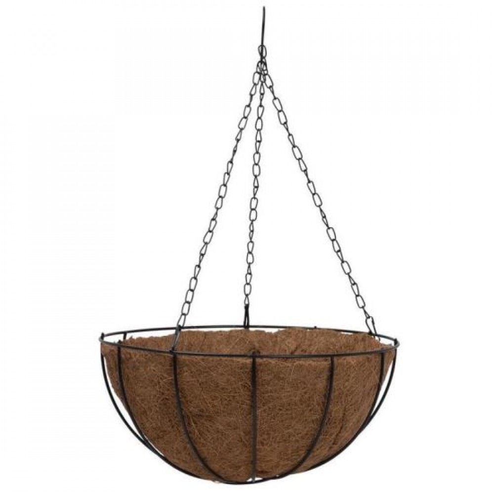 Ghiveci decorativ cu lant, rotund, nuca de cocos, 30x30x14 cm Ghiveci decorativ cu lant, rotund, nuca de cocos, 30x30x14 cm
