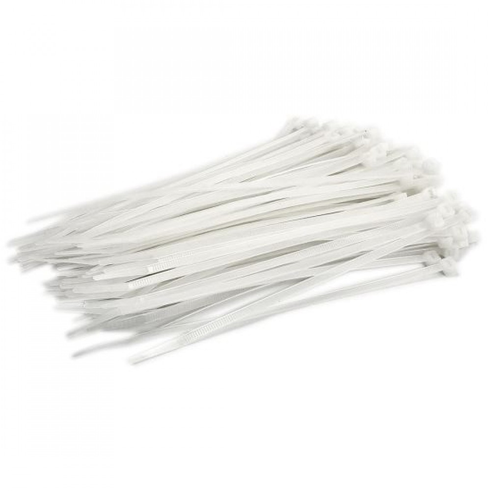 Coliere (fasete) plastic albe 4.8x200 mm, set 100 buc, Beorol