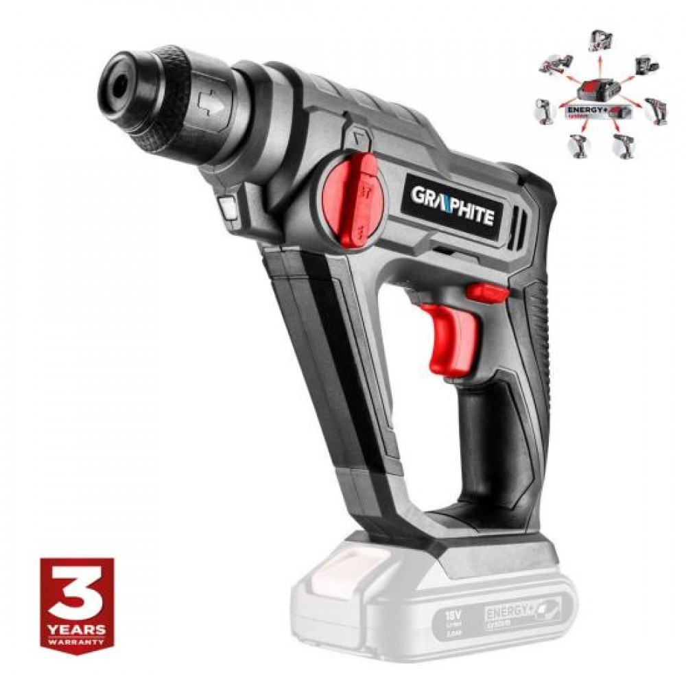 Rotopercutor, SDS Plus, 18V Li-ionÃÂ (acumulator neinclus), 0.8 J, GraphiteÃÂ Energy