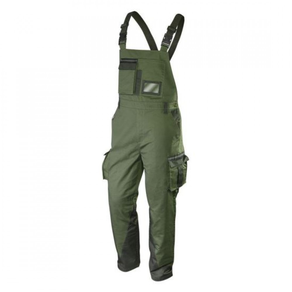 Pantaloni de lucru cu pieptar, salopeta, model Camo, maslin, marimea XL/54, NEO Pantaloni de lucru cu pieptar, salopeta, model Camo, maslin, marimea XL/54, NEO