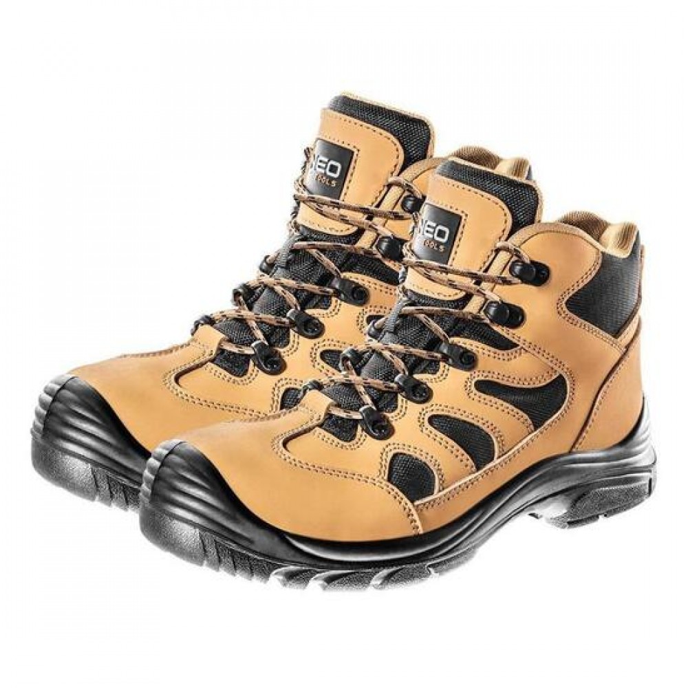 Bocanci de lucru, S3, SRC, protectie compozit, piele nabuc, marimea 42, NEO Bocanci de lucru, S3, SRC, protectie compozit, piele nabuc, marimea 42, NEO
