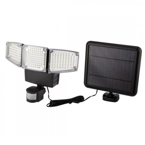 Lampa solara de perete, LED, senzor miscare,ÃÂ 2 moduri iluminare, 10 W, 1000 lm, IP65, NEOÃÂ 