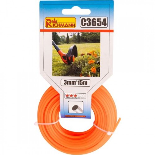 Fir rezerva cositoare, trimmer,​​​​​​​ 3 mm x 15 m, Richmann 