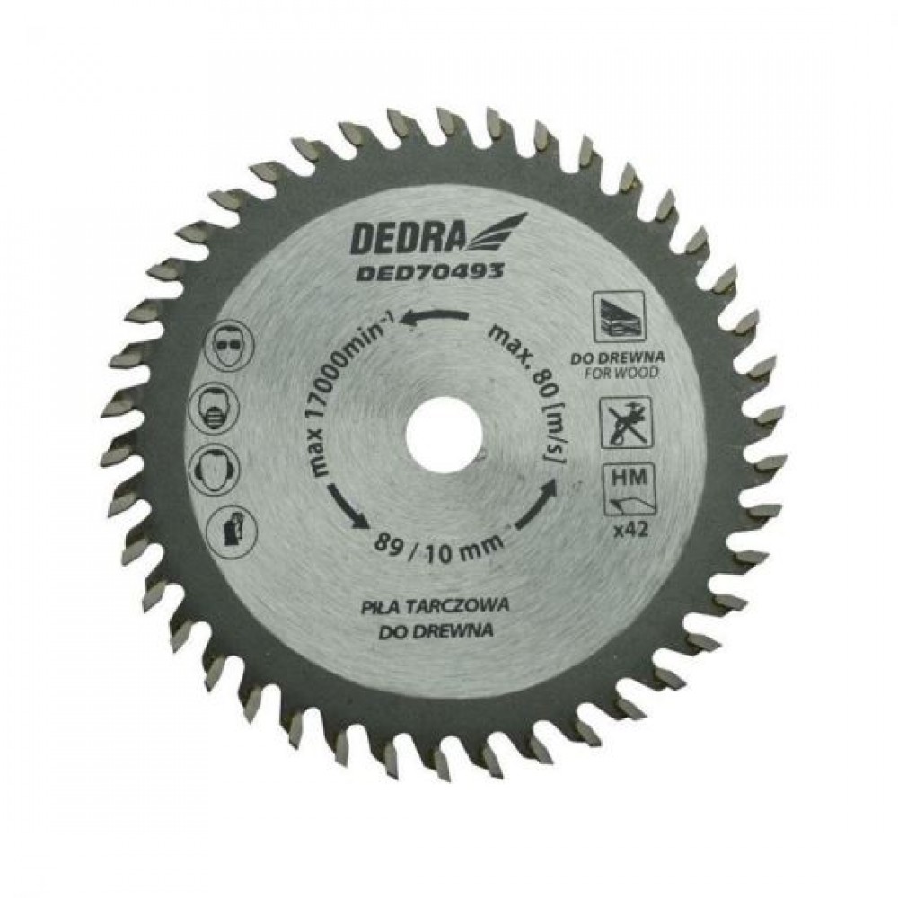 Disc circular vidia, pentru lemn, 42 dinti, 89 mm, Dedra Disc circular vidia, pentru lemn, 42 dinti, 89 mm, Dedra