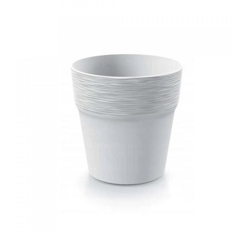 Ghiveci decorativ de flori, rotund, alb, 14.7x14.8 cm, Furu