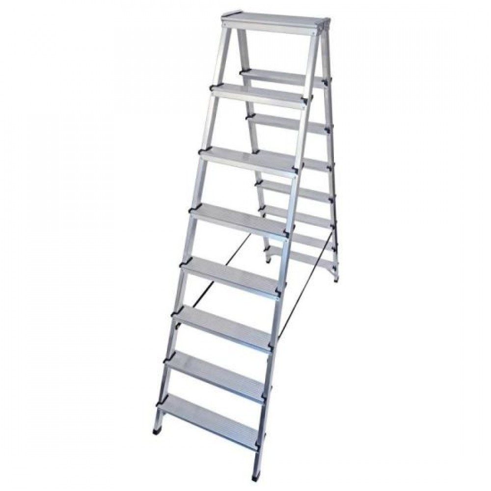 Scara aluminiu, 2 tronsoane, 7 trepte, platforma, max 125 kg, 1.82 m, Drabest Scara aluminiu, 2 tronsoane, 7 trepte, platforma, max 125 kg, 1.82 m, Drabest