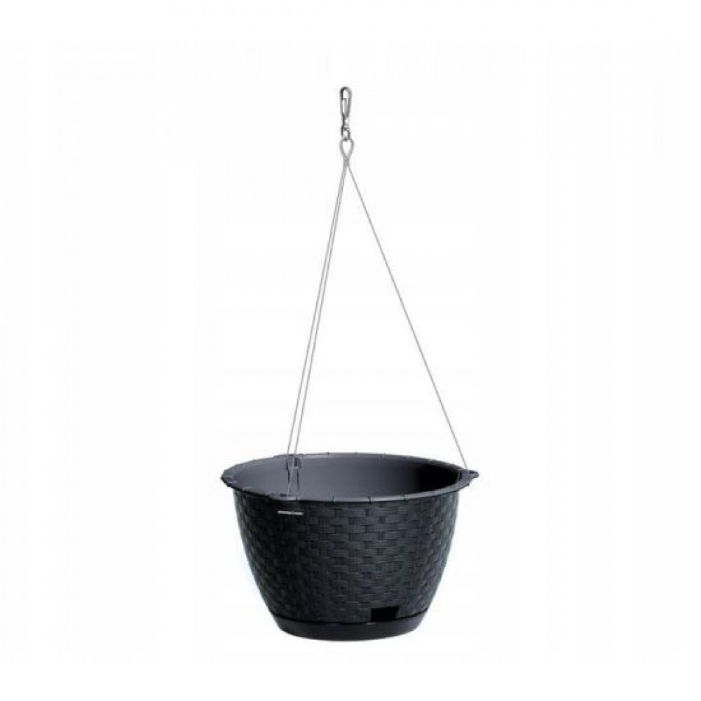 Ghiveci decorativ cu lant, rotund, antracit, 24.3x16 cm, Ratolla Round WSÃÂ Ghiveci decorativ cu lant, rotund, antracit, 24.3x16 cm, Ratolla Round WSÃÂ