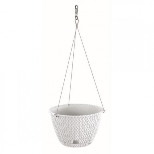 Ghiveci decorativ cu lant, rotund,Ã¢ÂÂÃ¢ÂÂÃ¢ÂÂÃ¢ÂÂÃ¢ÂÂÃ¢ÂÂÃ¢ÂÂ alb, 23x14.5 cm, Splofy WSÃÂ 