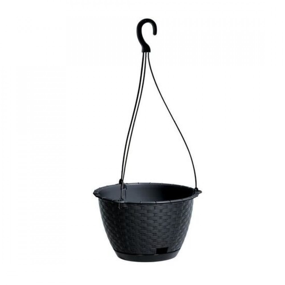 Ghiveci decorativ cu lant, Prosperplast, Ratolla, rotund, antracit, 24.3x16 cm Ghiveci decorativ cu lant, Prosperplast, Ratolla, rotund, antracit, 24.3x16 cm
