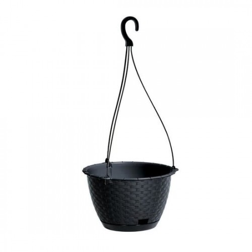 Ghiveci decorativ cu lant, Prosperplast, Ratolla, rotund, antracit, 24.3x16 cm Ghiveci decorativ cu lant, Prosperplast, Ratolla, rotund, antracit, 24.3x16 cm
