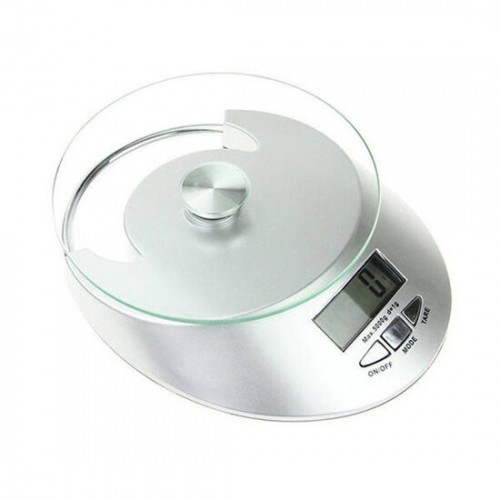 Cantar electronic de bucatarie, Verk Group, max 5 kg, argintiu, afisaj digital, 1xCR 2032, 19x16x3.5 cm