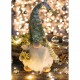 Decoratiune Craciun, pitic, LED, auriu si alb, 18x47 cm, Jumi