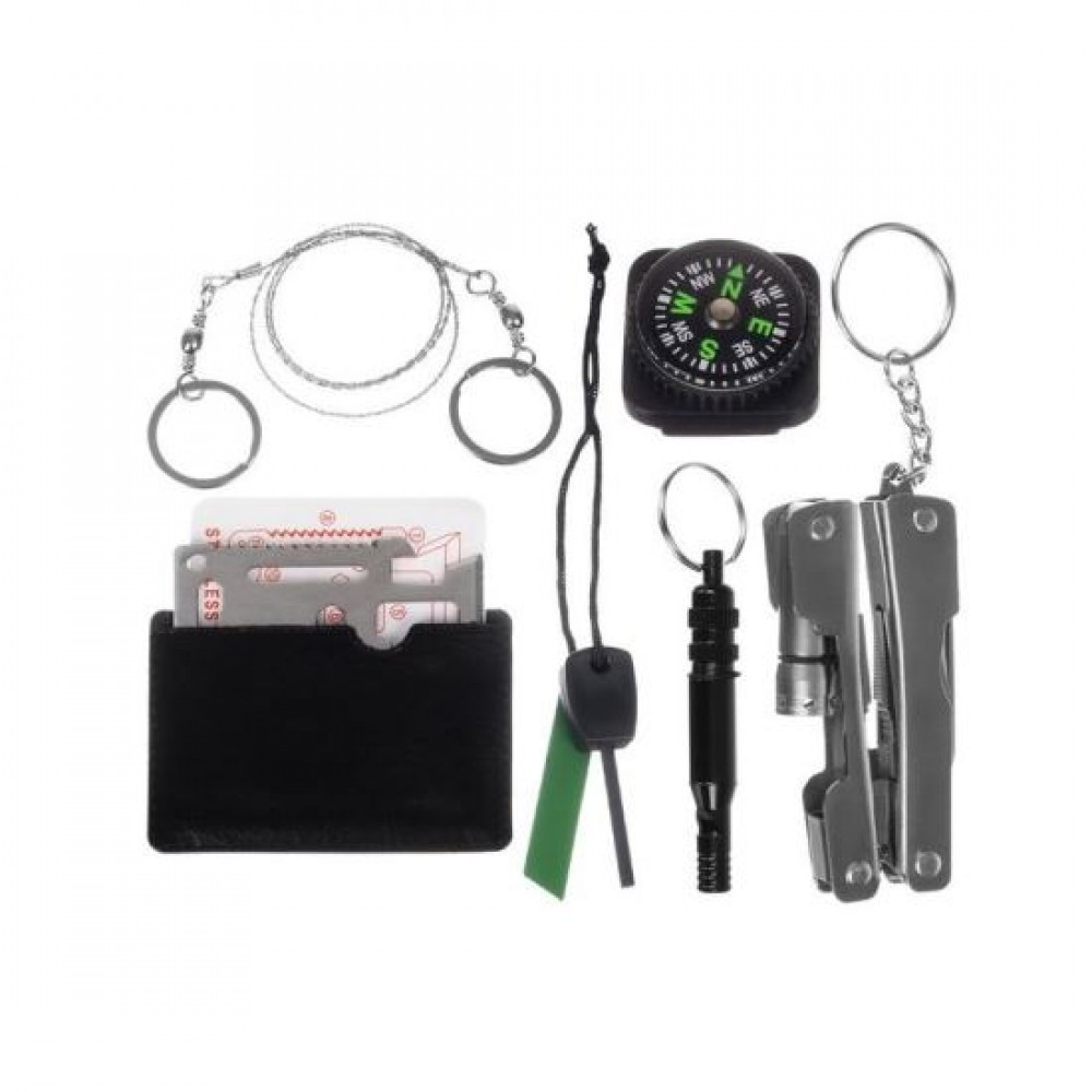 Kit turistic/supravietuire, cu trusa, set 7 piese, 13.5x8x3.5 cm, Isotrade Kit turistic/supravietuire, cu trusa, set 7 piese, 13.5x8x3.5 cm, Isotrade